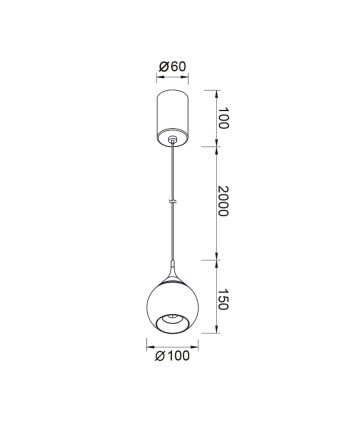 DROP * COLGANTE LED 7W 3000K 36° NEGRO PERLA